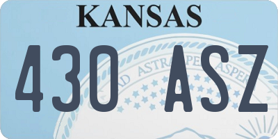 KS license plate 430ASZ