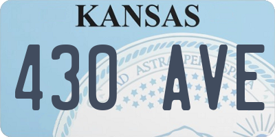 KS license plate 430AVE