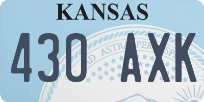 KS license plate 430AXK