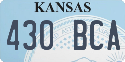 KS license plate 430BCA