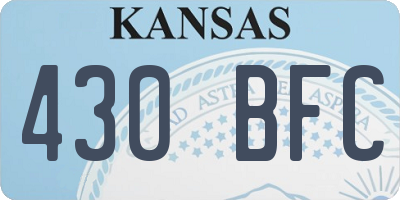 KS license plate 430BFC