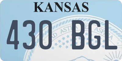 KS license plate 430BGL