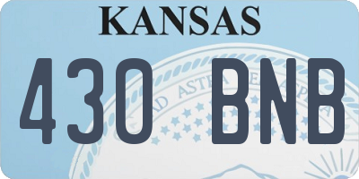 KS license plate 430BNB