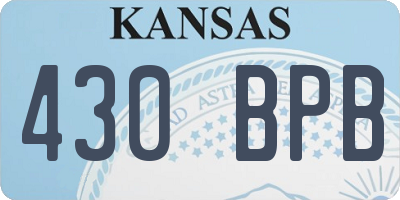 KS license plate 430BPB