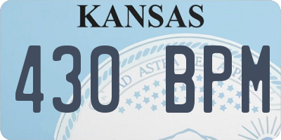 KS license plate 430BPM