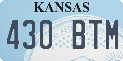 KS license plate 430BTM