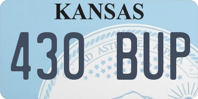 KS license plate 430BUP