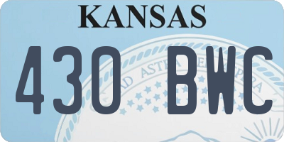 KS license plate 430BWC