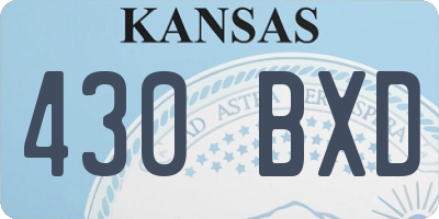 KS license plate 430BXD