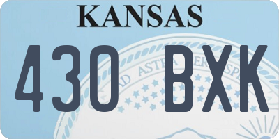 KS license plate 430BXK