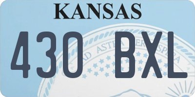 KS license plate 430BXL