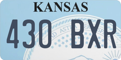 KS license plate 430BXR