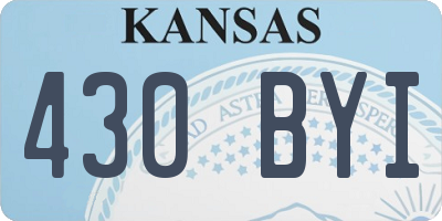 KS license plate 430BYI