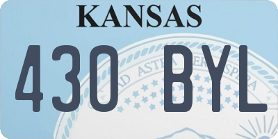 KS license plate 430BYL