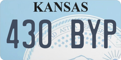 KS license plate 430BYP