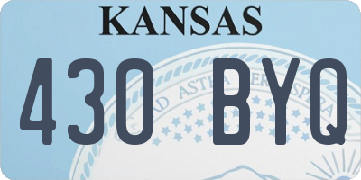KS license plate 430BYQ