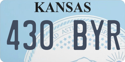 KS license plate 430BYR