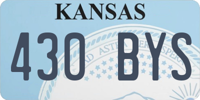 KS license plate 430BYS