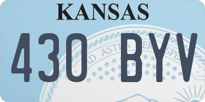 KS license plate 430BYV