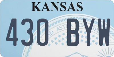 KS license plate 430BYW