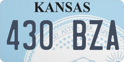 KS license plate 430BZA