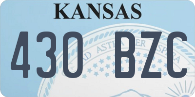 KS license plate 430BZC
