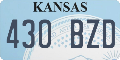 KS license plate 430BZD