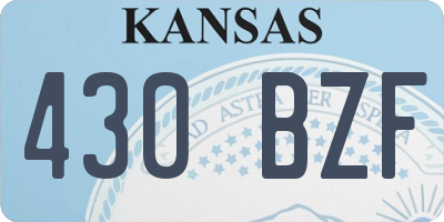 KS license plate 430BZF