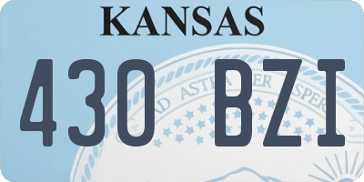 KS license plate 430BZI