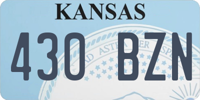 KS license plate 430BZN