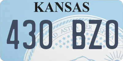 KS license plate 430BZO