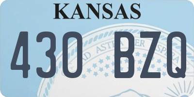 KS license plate 430BZQ