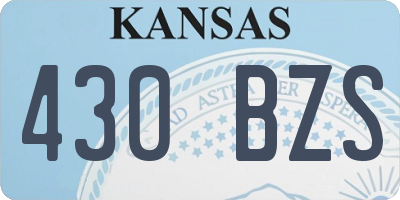 KS license plate 430BZS
