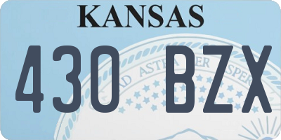 KS license plate 430BZX