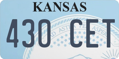 KS license plate 430CET