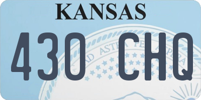 KS license plate 430CHQ