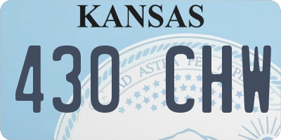 KS license plate 430CHW