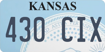 KS license plate 430CIX