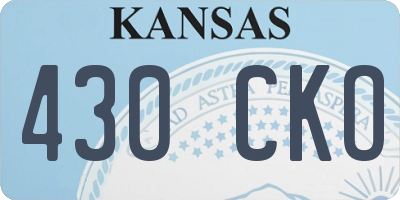 KS license plate 430CKO