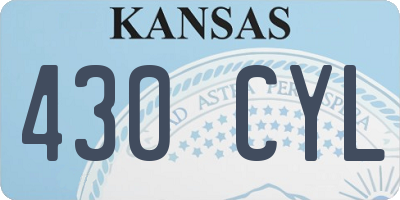 KS license plate 430CYL