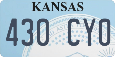 KS license plate 430CYO