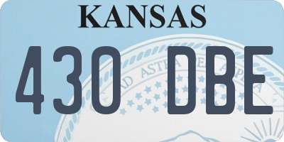 KS license plate 430DBE
