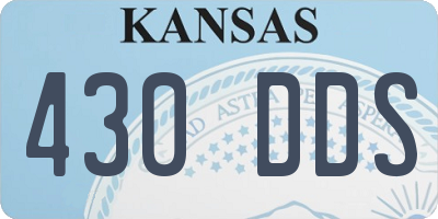 KS license plate 430DDS