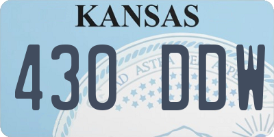 KS license plate 430DDW