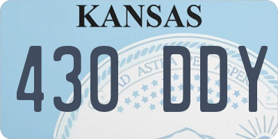 KS license plate 430DDY