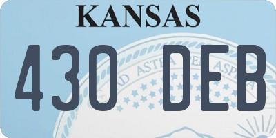 KS license plate 430DEB