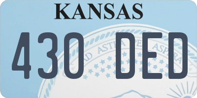 KS license plate 430DED