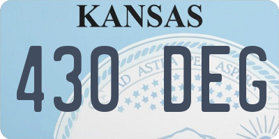 KS license plate 430DEG