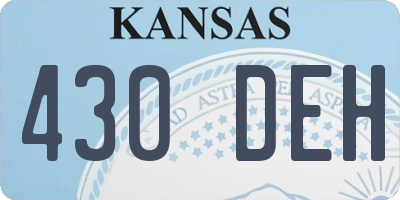 KS license plate 430DEH