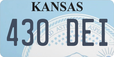 KS license plate 430DEI